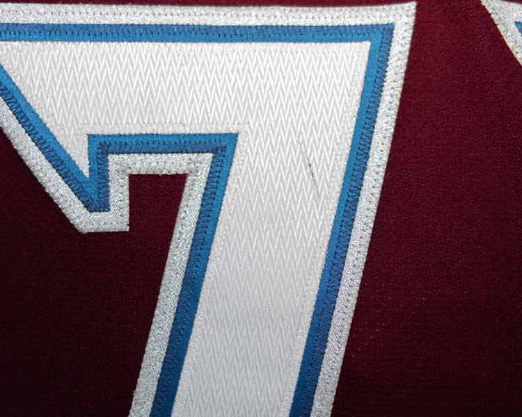 Ray Bourque Colorado Avalanche game worn jersey tagging Ray Bourque Colorado Avalanche game worn jersey tagging