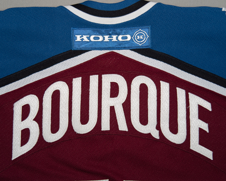 Ray Bourque Colorado Avalanche game worn jersey tagging Ray Bourque Colorado Avalanche game worn jersey tagging