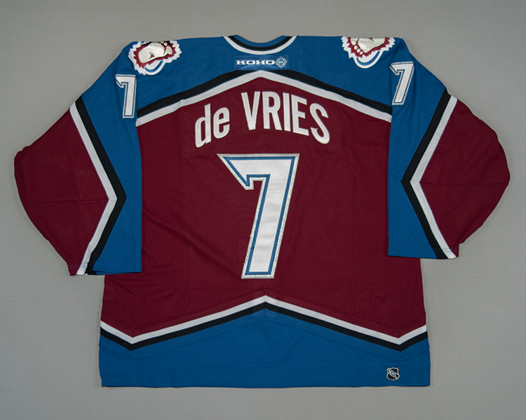 Colorado Avalanche game worn Greg DeVries jersey