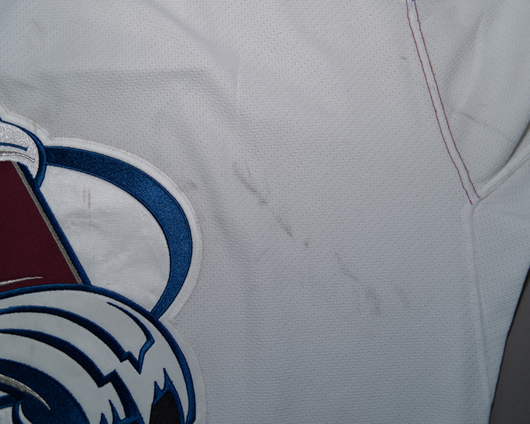 Serge Aubin Colorado Avalanche game worn jersey tagging Serge Aubin Colorado Avalanche game worn jersey tagging