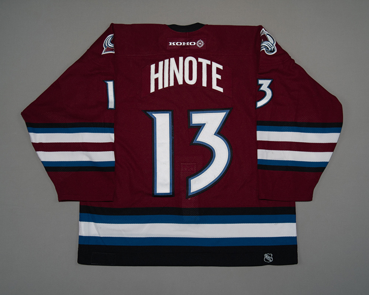 Colorado Avalanche game worn Dan Hinote jersey Colorado Avalanche game worn Dan Hinote jersey