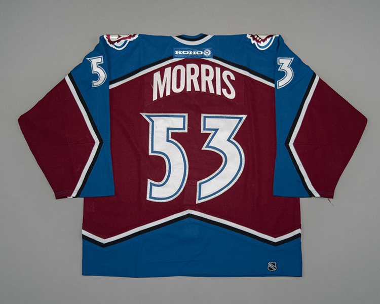 Colorado Avalanche game worn Derek Morris jersey Colorado Avalanche game worn Derek Morris jersey