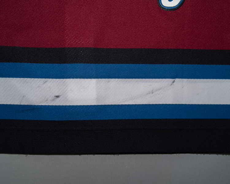 Antti Laaksonen Colorado Avalanche game worn jersey tagging Antti Laaksonen Colorado Avalanche game worn jersey tagging