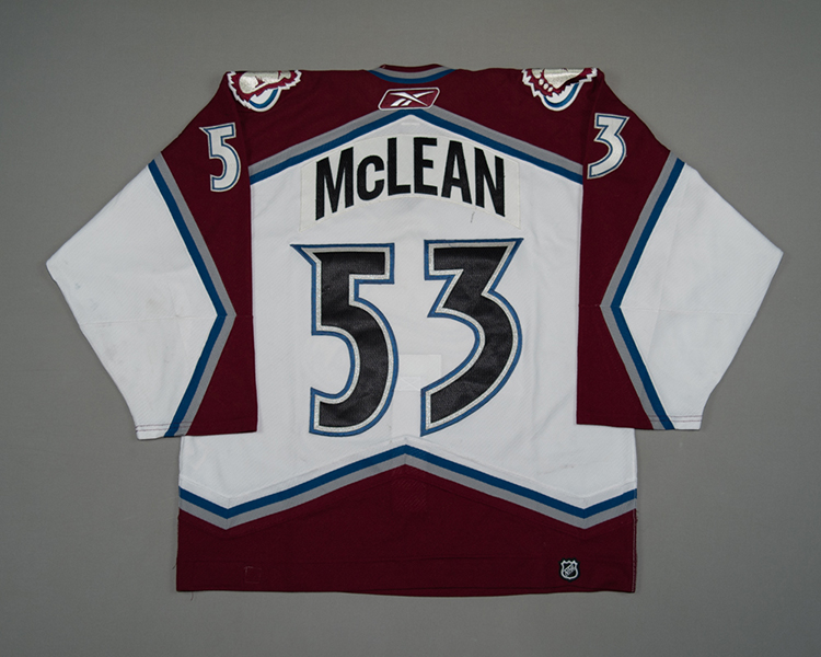 Colorado Avalanche Brett McLean game worn jersey Colorado Avalanche Brett McLean game worn jersey
