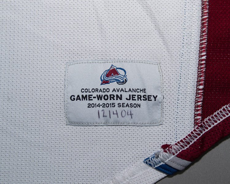 Colorado Avalanche 2014-2015 game worn tagging Colorado Avalanche 2014-2015 game worn tagging