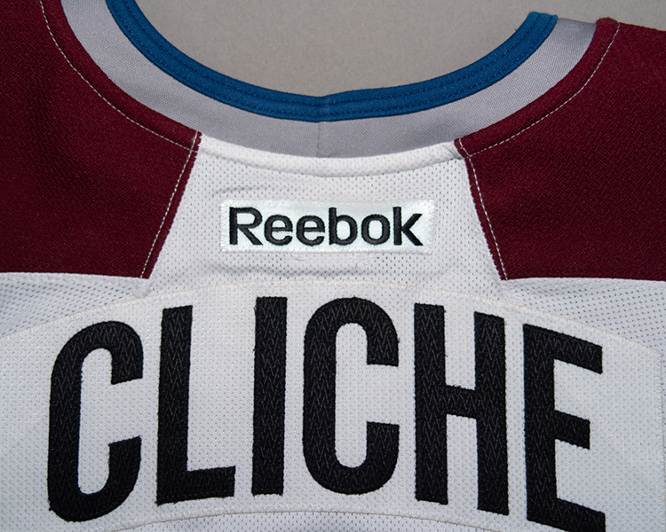 Colorado Avalanche 2014-2015 game worn tagging Colorado Avalanche 2014-2015 game worn tagging