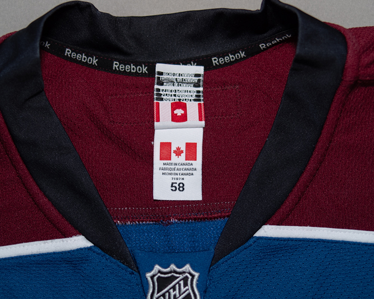 Colorado Avalanche 2014-2015 game worn tagging Colorado Avalanche 2014-2015 game worn tagging