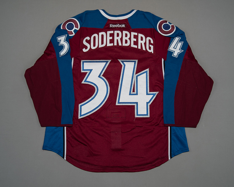 Colorado Avalanche game worn Carl Soderberg jersey