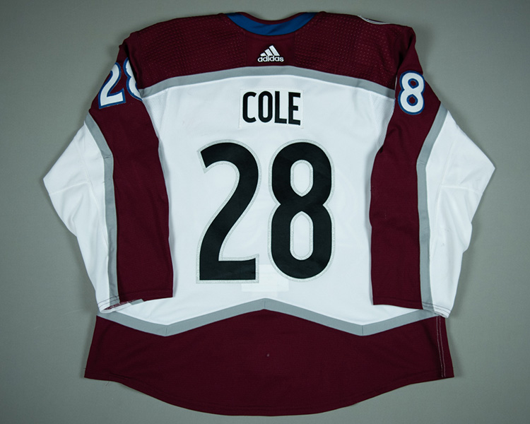 Colorado Avalanche game worn Ian Cole jersey Colorado Avalanche game worn Ian Cole jersey