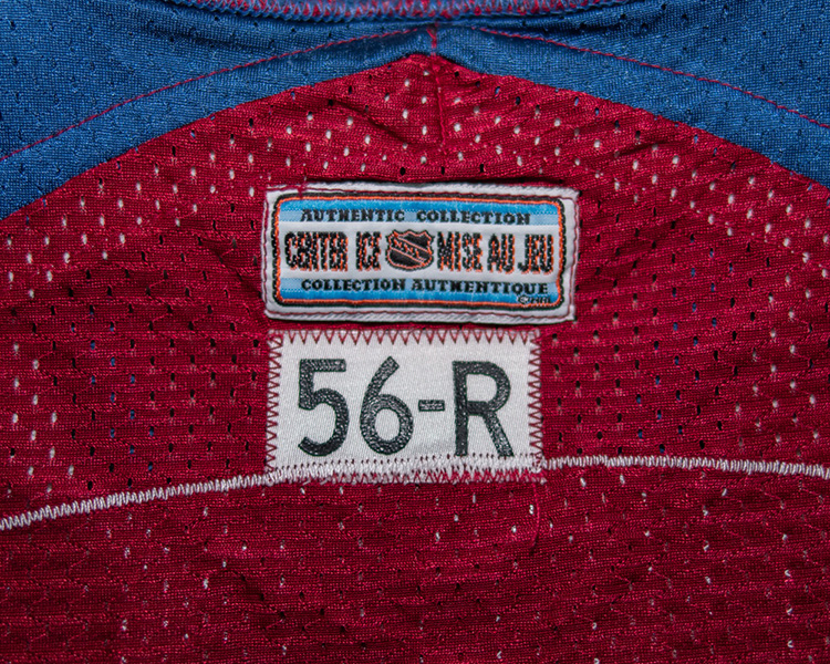 Colorado Avalanche 1995-1996 game worn tagging Colorado Avalanche 1995-1996 game worn tagging
