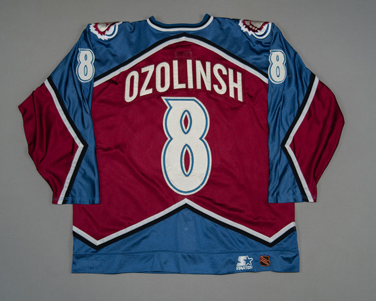 Colorado Avalanche game worn Sandis Ozolinsh jersey Colorado Avalanche game worn Sandis Ozolinsh jersey