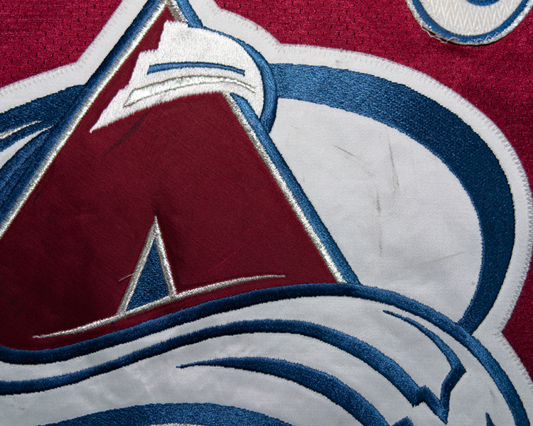 Joe Sakic Colorado Avalanche game worn jersey tagging Joe Sakic Colorado Avalanche game worn jersey tagging