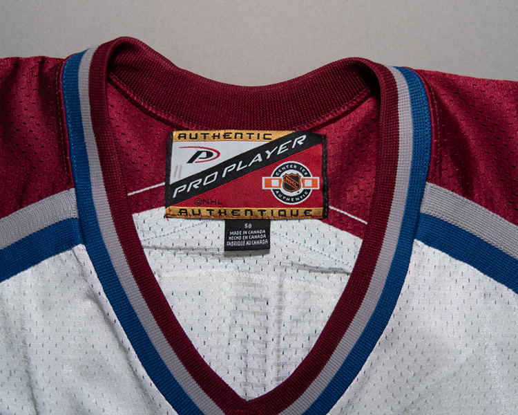 Adam Deadmarsh Colorado Avalanche game worn jersey tagging Adam Deadmarsh Colorado Avalanche game worn jersey tagging